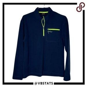 Orvis Trout Bum Navy Quarter Zip Outdoor Sportsman Top in Suze Medium